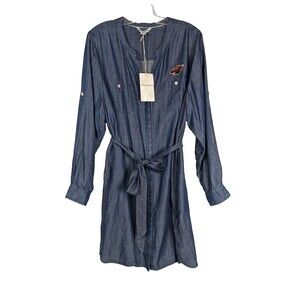 NWT Minnesota Wild x Tommy Bahama Womens XL Shirt Dress Chambray Belted